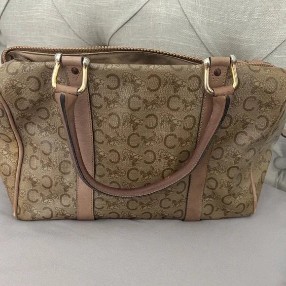 CELINE Horse Carriage Logo Brown Satchel Top Handle Bag for Women - Picture 2 of 4